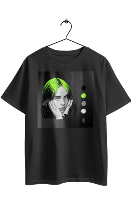 Футболка оверсайз з принтом "Біллі Ейліш". Біллі, біллі ейліш, ейліш. 2070702