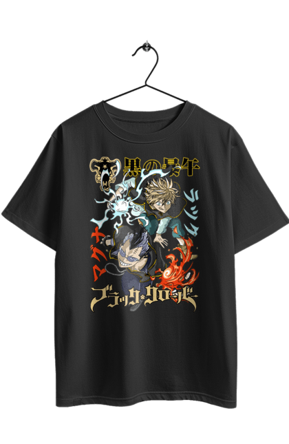 Футболка оверсайз з принтом "Black Clover Магна Свінг та Лакк Вольтія". Anime, black clover, luck voltia, magna swing, manga, аніме, лакк вольтія, магна свінг. 2070702