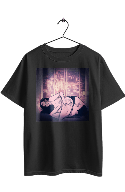 Футболка оверсайз з принтом "Дорослі Ігри На Тлі Міста". Гола, кохання, лизати, трусики. 2070702