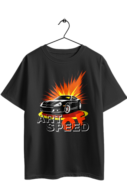 Футболка оверсайз з принтом "Швидкість". Авто, автомобіль, гонка, швидкість. 2070702