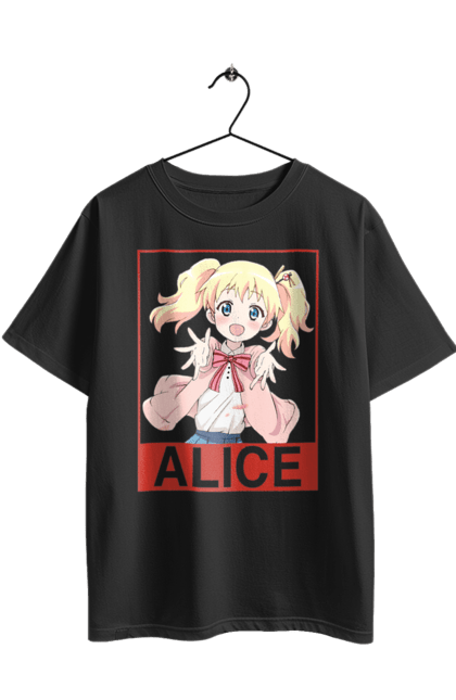 Футболка оверсайз з принтом "Золота мозаїка Аліса Картелет". Alice cartelet, anime, kiniro mosaic, kinmoza, manga, аліса, аліса картелет, аніме, золота мозаїка, манга. 2070702