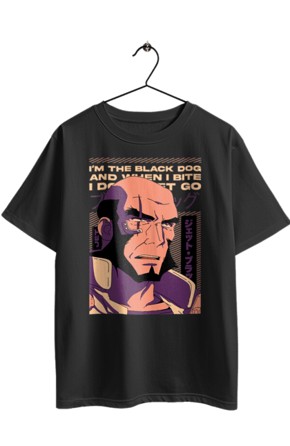 Футболка оверсайз з принтом "Ковбой Бібоп Джет". Anime, cowboy bebop, jet, jet black, аніме, джет, джет блек, ковбой бібоп. 2070702