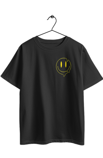 Футболка оверсайз з принтом "Літній Смайлик". Весела пика, веселий смайлик, жарко, комп`ютерна посмішка, людина з посмішкою, пика, поплив, посмішка, смайл гарного настрою, смайлик, спітнілий смайлик, тече, усміхнене пика, усміхнений чоловічок, чоловічок з посмішкою. 2070702