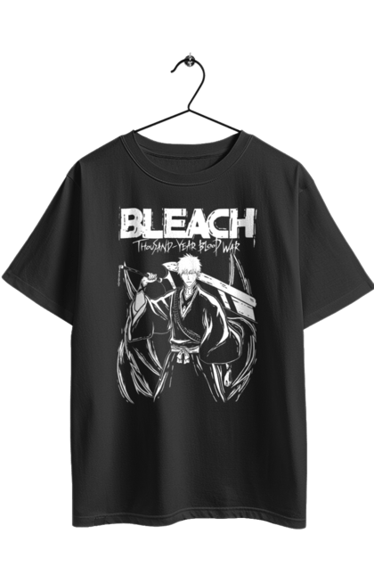 Футболка оверсайз з принтом "Бліч Куросакі Ічіґо". Anime, bleach, ichigo kurosaki, manga, аніме, бліч, ічіго, куросакі ічіґо, манга. 2070702