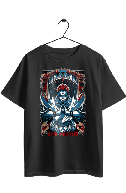 Футболка оверсайз з принтом "Магічна битва Сукуна". Anime, jujutsu kaisen, manga, sukuna, аніме, магічна битва, манга, містика, сукуна, темне фентезі. 2070702