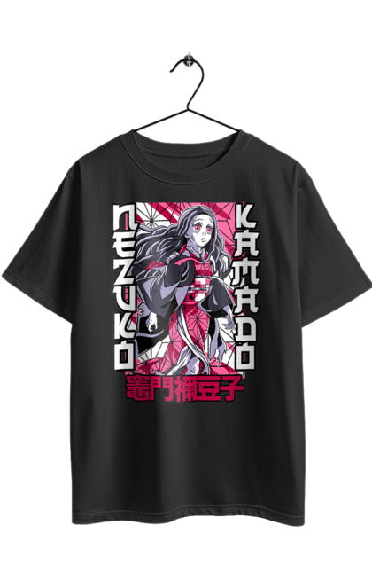Футболка оверсайз з принтом "Винищувач Демонів Незуко". Demon slayer, kimetsu no yaiba, nezuko, аніме, винищувач демонів, манга, незуко, серіал. 2070702