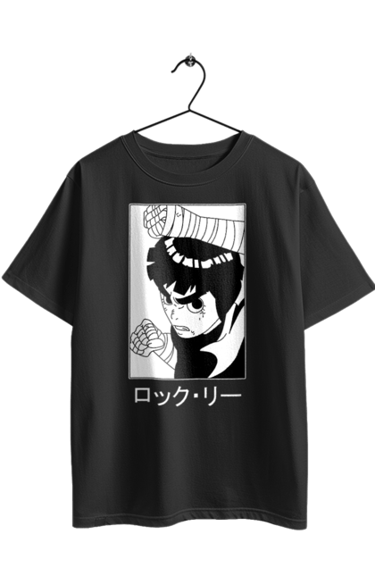 Футболка оверсайз з принтом "Наруто Рок Лі". Naruto, rock lee, аніме, команда гая, манга, наруто, рок, рок лі, шинобі. 2070702