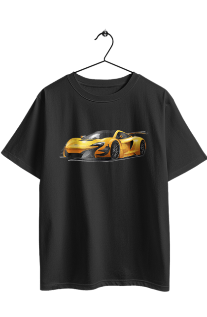 Футболка оверсайз з принтом "Спорткар". Автомобіль, жовтий автомобіль, жовтий спорткар, спорт, спорткар. 2070702