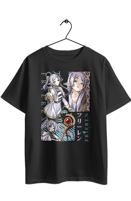 Футболка оверсайз з принтом "Фрірен, провожаюча в останній путь". Anime, frieren, manga, аніме, героїня, ельф, маг, манга, фрірен. 2070702
