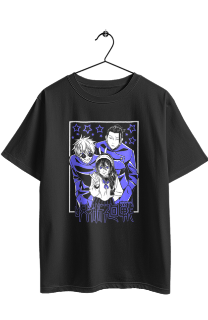 Футболка оверсайз з принтом "Магічна битва Годжо та Гето". Anime, geto, gojo, jujutsu kaisen, manga, suguru geto, аніме, годжо, магічна битва, манга. 2070702