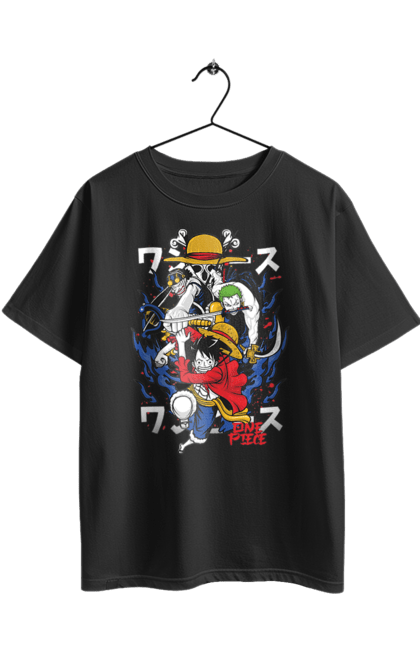 Футболка оверсайз з принтом "Ван Піс Луффі". Luffy, one piece, аніме, ван піс, великий куш, луффі, манга, монки де луффі, пірати. 2070702