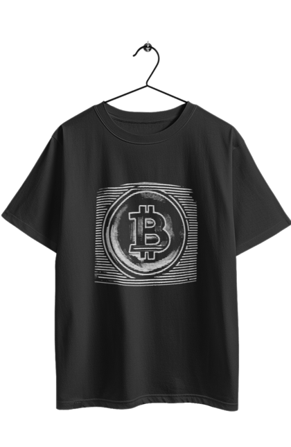 Футболка оверсайз з принтом "Біткоїн". Биткоин, биткойн, бінарний, біткоїн, біткойн, валюта, гроші, крипто, програміст, хакер. 2070702