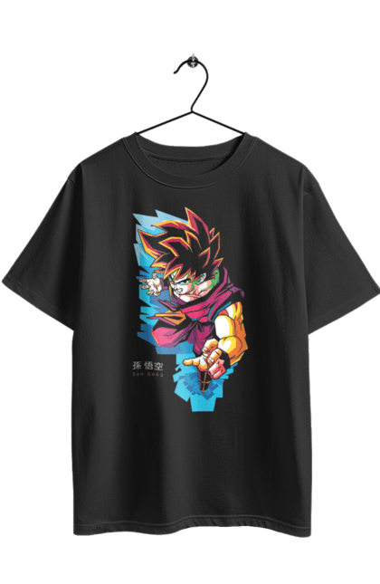 Oversized t-shirt with prints Dragon Ball Son Goku. Anime, dragon ball, goku, manga, son goku, tv series. 2070702