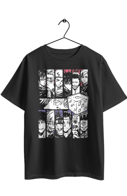 Футболка оверсайз з принтом "Магічна битва Годжо". Anime, gojo, jujutsu kaisen, manga, аніме, годжо, магічна битва, манга, містика, темне фентезі. 2070702
