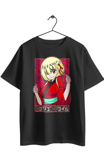 Oversized t-shirt with prints Lycoris Recoil Chisato Nishikigi. Agent, anime, chisato nishikigi, lycoris recoil, manga. 2070702