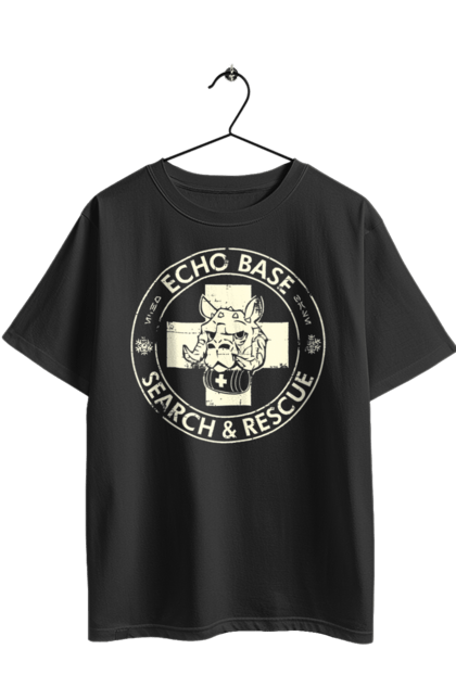 Футболка оверсайз з принтом "Echo Base Search & Rescue". Зоряний шлях, зоряні війни, наукова фантастика, таунтаун, фільм, фільми. 2070702