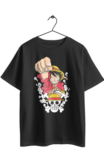 Футболка оверсайз з принтом "Ван Піс Луффі". Luffy, one piece, аніме, ван піс, великий куш, луффі, манга, монки де луффі, пірати. 2070702