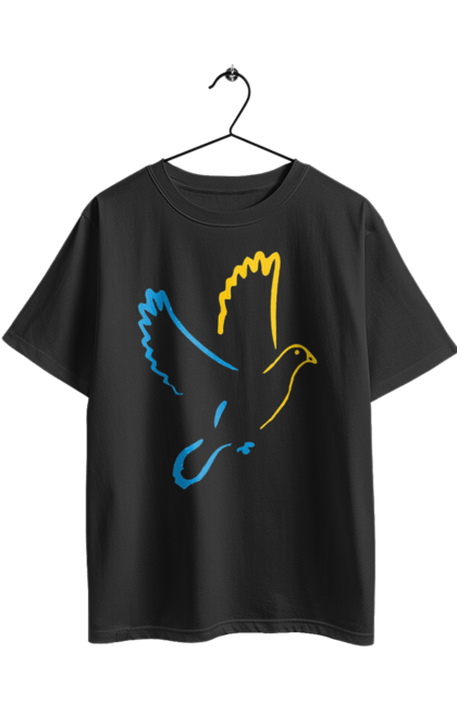 Футболка оверсайз з принтом "Голуб миру". Голуб миру, мир, перемога україни, україна. 2070702