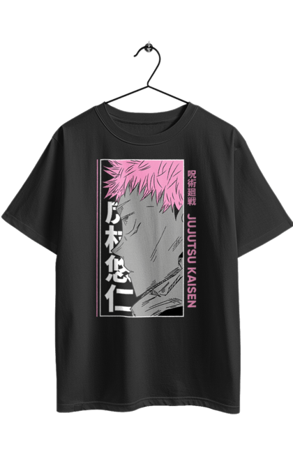 Футболка оверсайз з принтом "Магічна битва". Anime, jujutsu kaisen, manga, аніме, ітадорі, магічна битва, манга, містика, сукуна, темне фентезі. 2070702