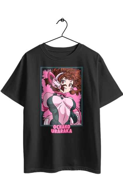 Футболка оверсайз з принтом "Моя академія героїв Урарака". My hero academia, ochako, uraraka, uraraka ochako, академія юей, аніме, манга, моя геройська академія, очако урарака, урарака. 2070702