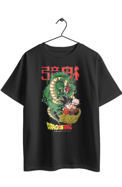 Oversized t-shirt with prints Dragon Ball Shenron. Anime, dragon ball, manga, shenron, tv series. 2070702