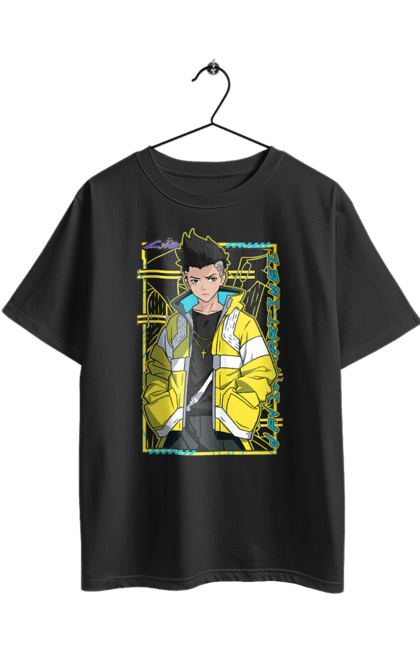 Футболка оверсайз з принтом "Кіберпанк: Ті, що біжать по краю Девід". Cd проект, cyberpunk, david, edgerunners, netflix, аніме, відеогра, гра, девід, кіберпанк. 2070702