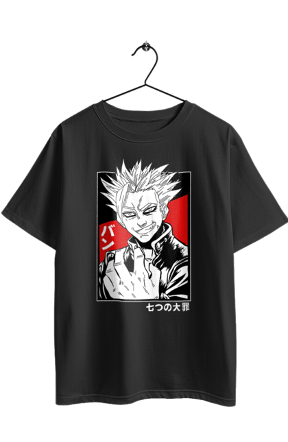 Футболка оверсайз з принтом "Сім смертних гріхів Бан". Ban, seven deadly sins, аніме, бан, лисий гріх жадібності, манга, сім смертних гріхів. 2070702