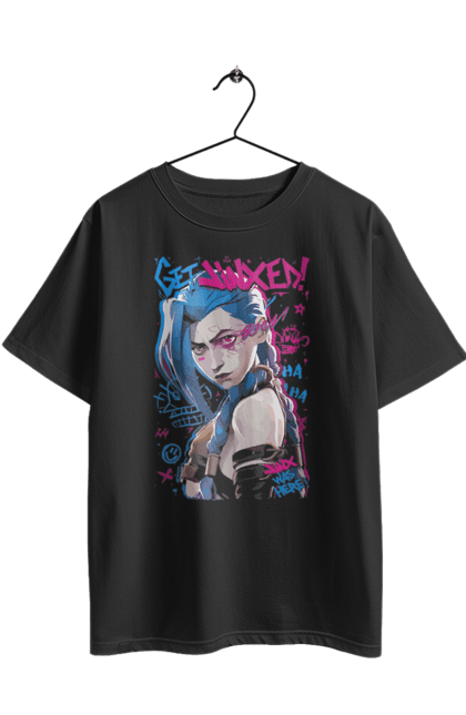 Футболка оверсайз з принтом "Аркейн". Arcane, fortiche, league of legends, riot games, аркейн, вай, джинкс, мультсеріал, фентезі. 2070702