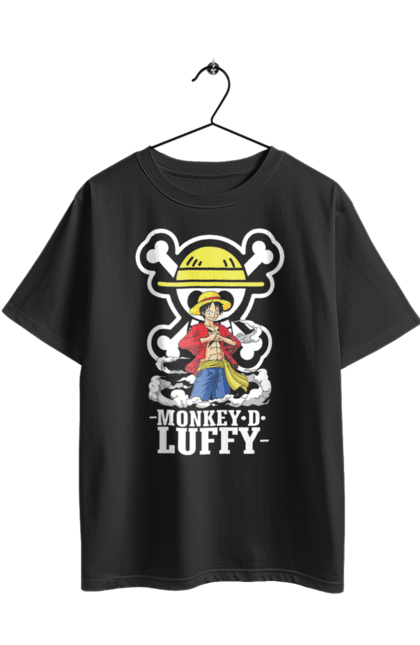 Футболка оверсайз з принтом "Ван Піс Луффі". Luffy, one piece, аніме, ван піс, великий куш, луффі, манга, монки де луффі, пірати. 2070702