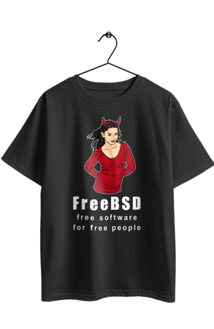 Футболка оверсайз з принтом "Freebsd Для Вільних". Bsd, freebsd, unix, адміністратор, айті, айтішник, безкоштовна, безкоштовно, бестія, білий, вільна, демон, демонесса, доступність, незалежність, операційна система, ос, програміст, програмне забезпечення, свобода, сисадмін, система, системний адміністратор, софт, текст, червоний. 2070702