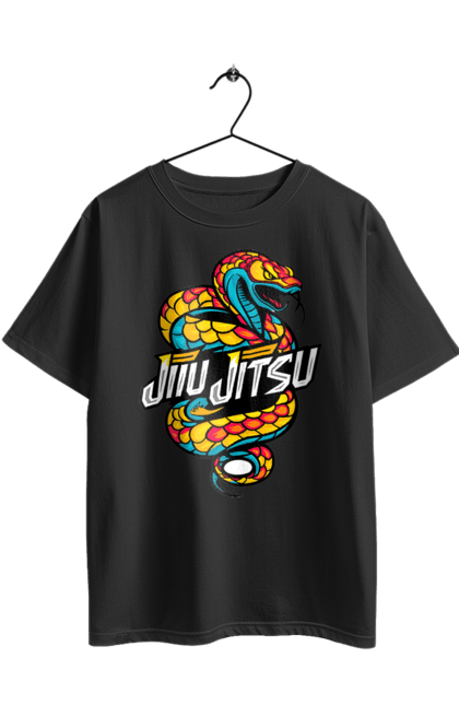 Футболка оверсайз с принтом Джиу джитсу. Jujutsu, боевые искусства, джиу-джитсу, дзюдзюцу, животное, змея, ниндзя, самурай, спорт, япония. 2070702