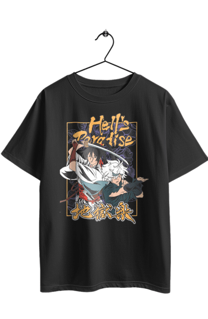 Футболка оверсайз з принтом "Пекельний рай". Anime, hell paradise, hell s paradise, manga, аніме, манга, пекельний рай. 2070702