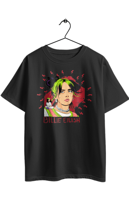 Футболка оверсайз з принтом "Біллі Айліш". Біллі айліш, логотип біллі айліш, принт біллі айліш, співачка біллі айліш. 2070702