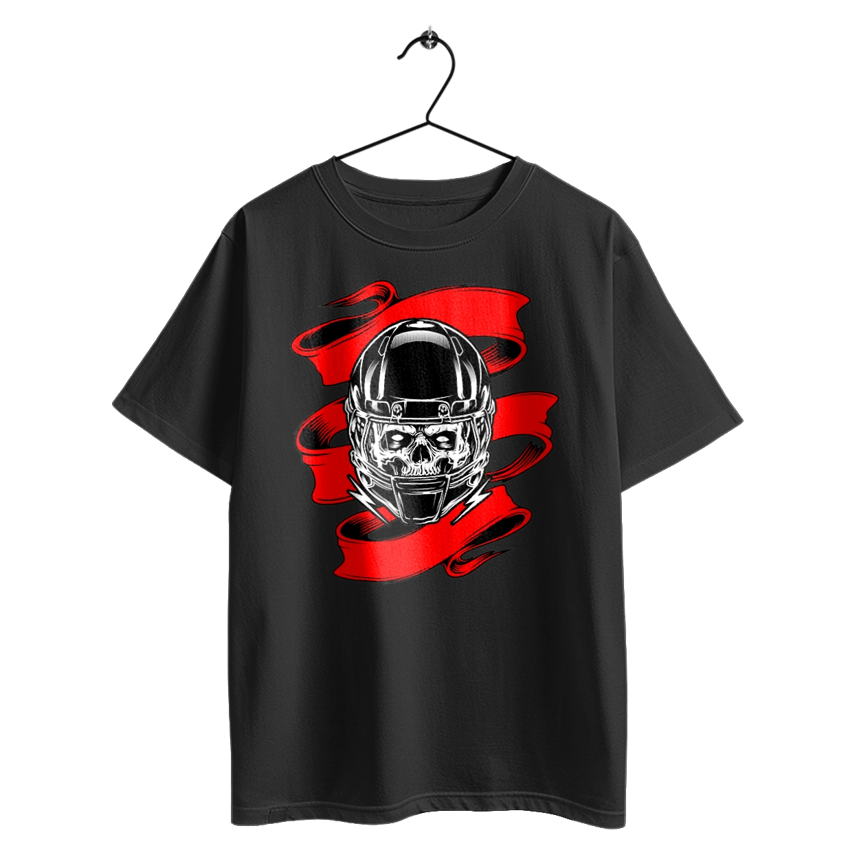 Skull in a motorcycle helmet