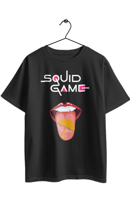 Футболка оверсайз з принтом "Гра в кальмара". Dalgona, netflix, squid game, sugar honeycombs, гра в кальмара, дальгона, нетфлікс, серіал, цукрові льодяники. 2070702