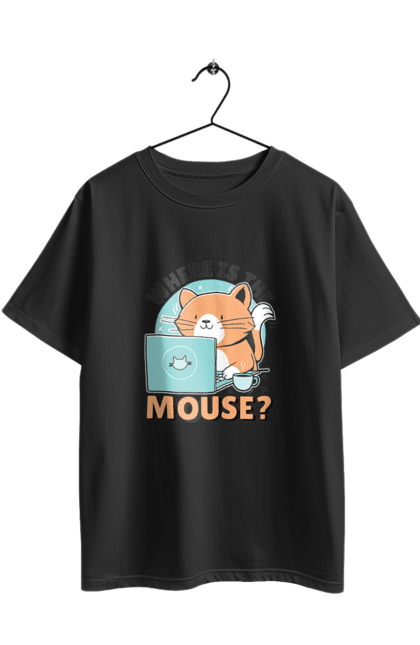 Футболка оверсайз з принтом "Де миша?". Angular, c, css, html, it, javascript, jquery, php, python, react, svelt, vue, айтишник, айті, гумор, код, кодувати, прогер, програміст, програмісти, ти ж, ти ж програміст, тиж програміст. 2070702