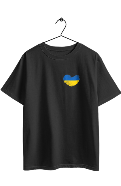 Футболка оверсайз з принтом "Україна у серці". Арестович, война, герои, зелёный, иди нахуй, кем, мир, нет войне, орда, орки, привид киева, птн пнх, путін хуйло, русский военный корабль, слава украине, ссу, украина, чернобаевка. 2070702