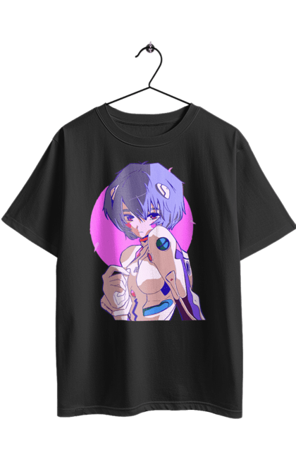Футболка оверсайз з принтом "Євангеліон Рей". Аніме, аянамі, єва, єва 00, євангеліон, манга, меха, рей, синдзі. 2070702