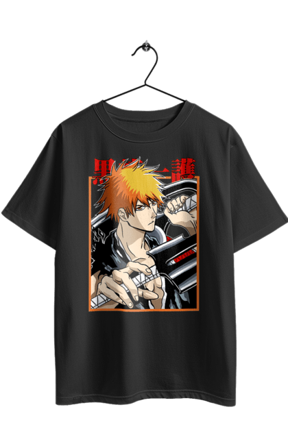 Футболка оверсайз з принтом "Бліч Куросакі Ічіґо". Anime, bleach, ichigo kurosaki, manga, аніме, бліч, ічіго, куросакі ічіґо, манга. 2070702