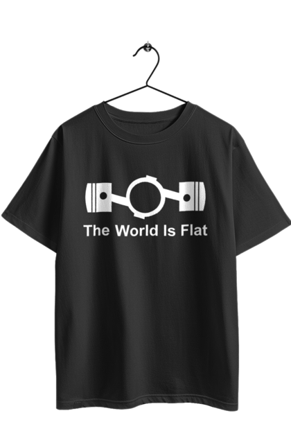 Футболка оверсайз з принтом "World Flat". Авто, деталь, машини. 2070702