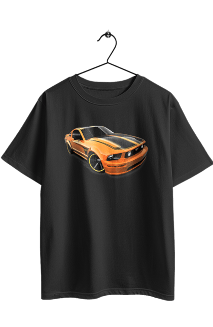 Футболка оверсайз з принтом "Помаранчева, швидкісна машина". Їзда, колеса, машина, швидкість. 2070702