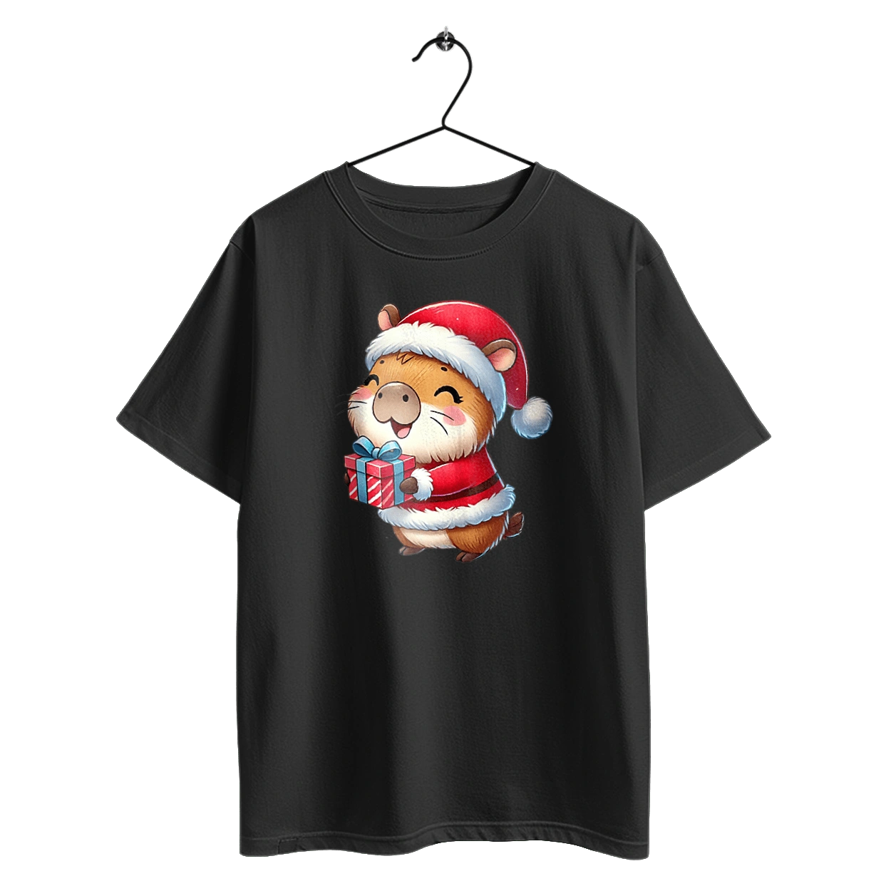 Christmas Capybara with a Gift