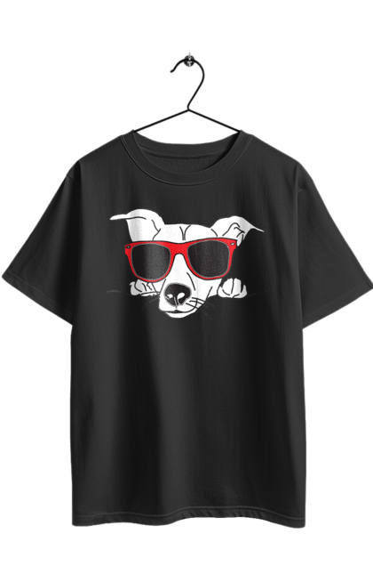 Футболка оверсайз з принтом "Собака Визирає". Визирати, окуляри, собака. 2070702