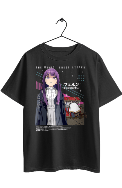 Футболка оверсайз с принтом Провожающая в последний путь Фрирен. Anime, fern, frieren, manga, аниме, героиня, маг, манга, фрирен, эльф. 2070702