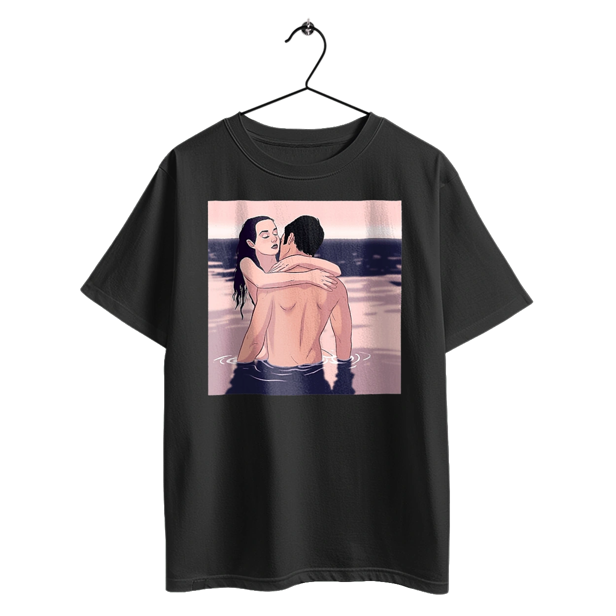 Couple Hugging In The River