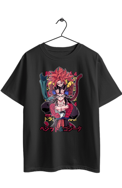 Oversized t-shirt with prints Dragon Ball Gogeta. Anime, dragon ball, gogeta, goku, manga, tv series. 2070702
