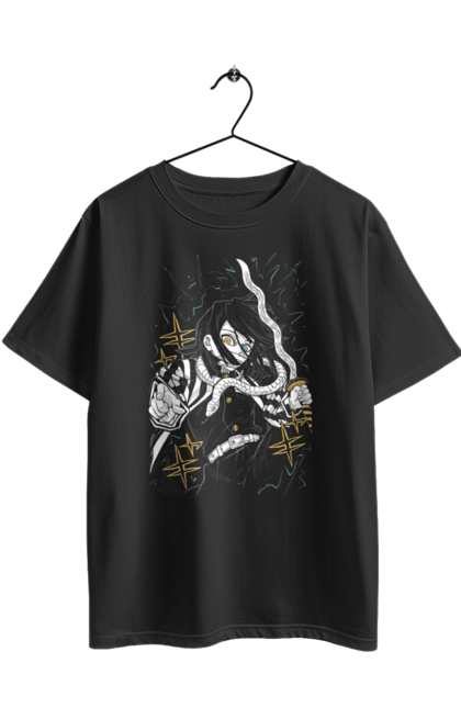 Футболка оверсайз з принтом "Винищувач Демонів Обанай". Demon slayer, kimetsu no yaiba, obanai iguro, аніме, винищувач демонів, манга, обанай, обанай ігуро, серіал. 2070702