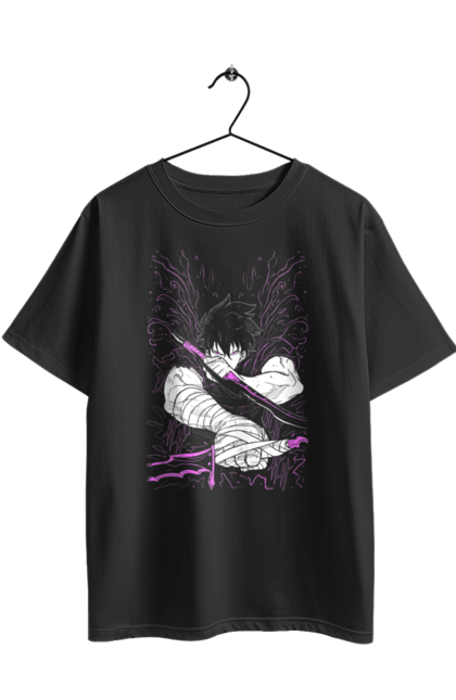 Футболка оверсайз з принтом "Тільки я візьму новий рівень". Anime, manga, solo leveling, sung jinwoo, аниме, манга, новий рівень, сонг джін. 2070702