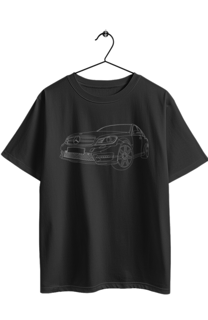Футболка оверсайз з принтом "авто мерседес". Авто, машина, мерседес. 2070702