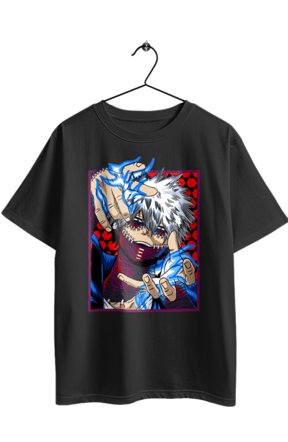 Футболка оверсайз з принтом "Моя академія героїв Дабі". Dabi, my hero academia, todoroki, toya todoroki, академія юей, аніме, дабі, моя академія героїв, тодорокі, тойя тодорокі. 2070702